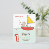 小さな航海のセーラー熊の最初の誕生日 サンキューカード (スタンド正面)