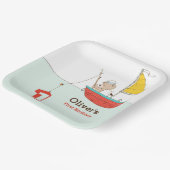 小さな航海のセーラー熊の最初の誕生日 ペーパープレート (傾斜あり)