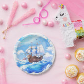 小さな船員の到着:男の子の航海の赤ちゃんシャワー ペーパープレート (パーティー)