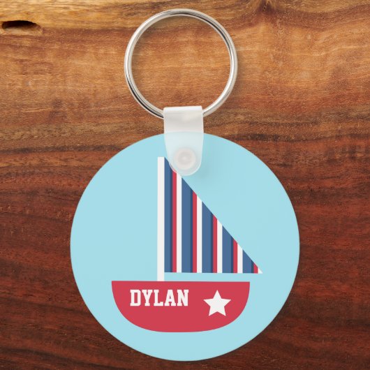 小さな船員航海ののための可愛い帆船 キーホルダー (正面)