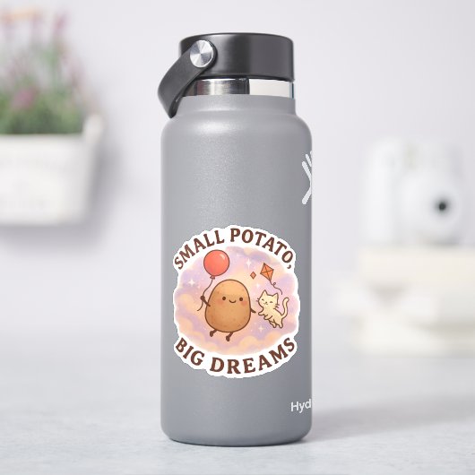 小さな芋、大きな夢 - かわいいモチベーション シール (HydroFlask)