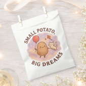 小さな芋、大きな夢 - かわいいモチベーション フェイバーバッグ (クリップ留めされた状態)