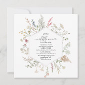 小さな花が咲くよ 水彩 Baby  招待状 (正面)