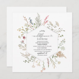 小さな花が咲くよ 水彩 Baby  招待状