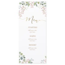 小さな花と緑のメニュー