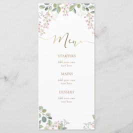 小さな花と緑のメニュー メニュー