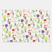 小さな花のかわいい柄 ラッピングペーパーシート (正面)
