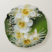 小さな花のクローズアップ ラウンドクッション (裏面)