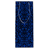 小さな花のパターン。ブルー01.bブラックBGレギンス ワインギフトバッグ (裏面)