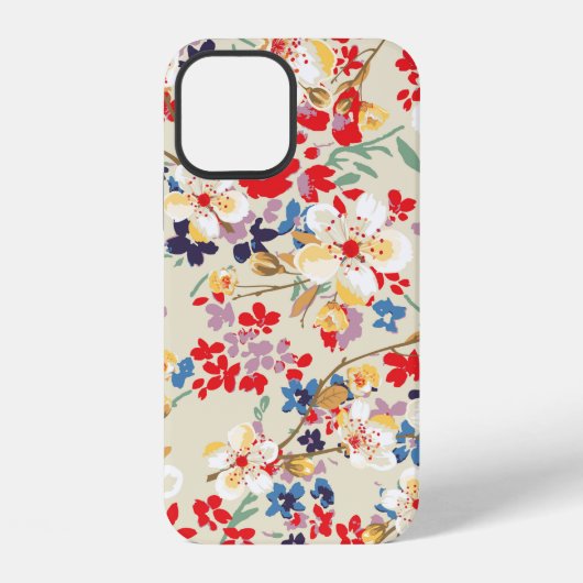 小さな花のファッショナブルな柄 iPhoneケース (裏面)