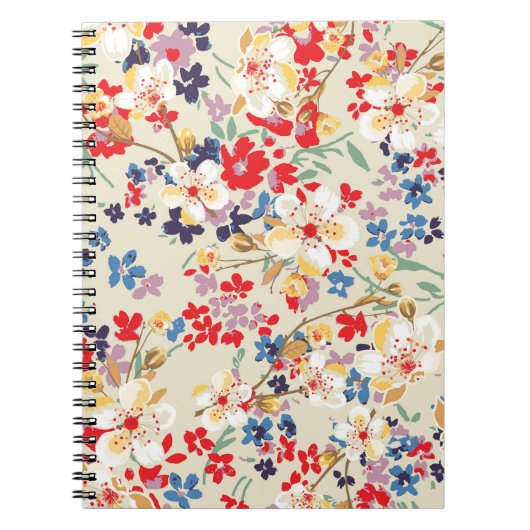 小さな花のファッショナブル柄 ノートブック (正面)