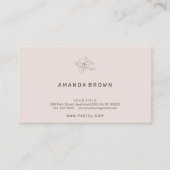 小さな花のミニマル赤面ピンク 名刺 (正面)