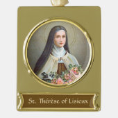 小さな花のリシューの聖テリーズ(BJE 01) ゴールドプレートバナーオーナメント (正面)