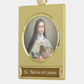 小さな花のリシューの聖テリーズ(BJE 01) ゴールドプレートバナーオーナメント (左)