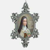 小さな花のリシューの聖テリーズ(BJE 01) スノーフレークピューターオーナメント (左)