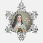 小さな花のリシューの聖テリーズ(BJE 01) スノーフレークピューターオーナメント (正面)