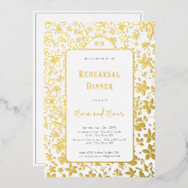 小さな花のリハーサルディナー 箔招待状