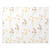 小さな花の枝のパターンメモ帳 ノートパッド (正面)