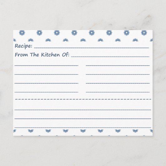 小さな花の空白のレシピ ポストカード (正面)