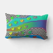 小さな花の青い緑 ランバークッション (裏面)