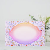 小さな花はピンク紫 便箋 (スタンド正面)