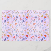 小さな花はピンク紫 便箋 (裏面)