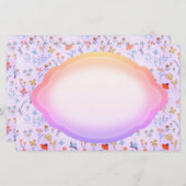 小さな花はピンク紫 便箋 (正面/裏面)