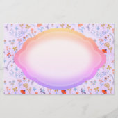 小さな花はピンク紫 便箋 (正面)