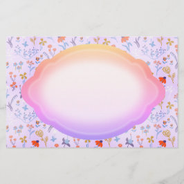 小さな花はピンク紫 便箋