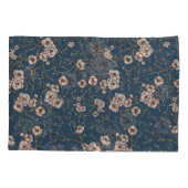 小さな花は淡い青のパターン 枕カバー (裏面-左)