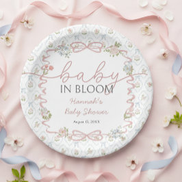 小さな花を咲かせる赤ちゃん はじめてのbaby shower ペーパープレート