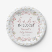 小さな花を咲かせる赤ちゃん はじめてのbaby shower ペーパープレート (正面)