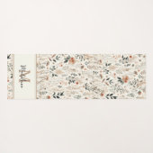 小さな花シック素朴パターン名モノグラム ヨガマット (裏面(横))