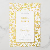 小さな花ブライダルシャワー 箔招待状 (正面)