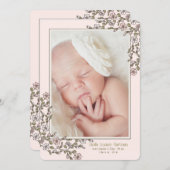 小さな花写真誕生のお知らせ 案内状 (正面/裏面)