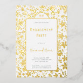小さな花婚約パーティ 箔招待状 (正面)