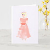 小さな花嫁の付き添い カード (黄色い花)