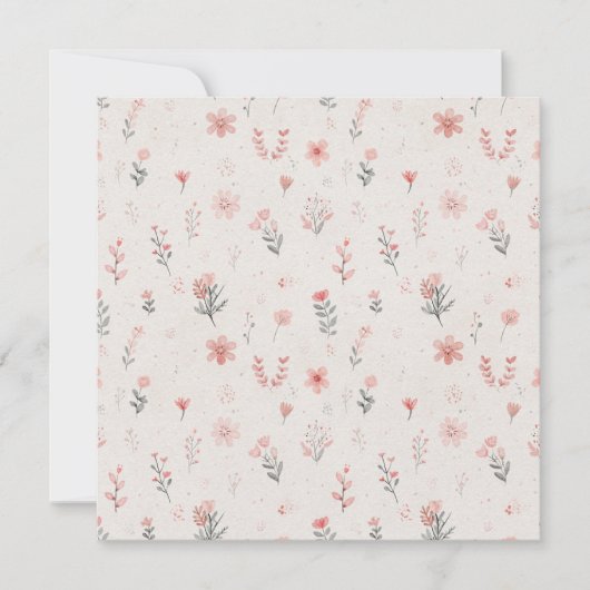 小さな花柄のスクエア招待状 招待状 (正面)