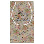 小さな花柄の誕生日 スモールペーパーバッグ (裏面)
