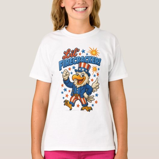 小さな花火の自由クラシカルイーグル Tシャツ (正面)