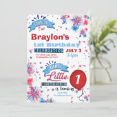 小さな花火の1歳の誕生日パーティー招待状 招待状 (スタンド正面)
