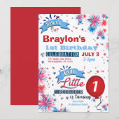 小さな花火の1歳の誕生日パーティー招待状 招待状 (正面/裏面)