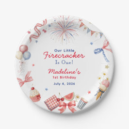 小さな花火娘の1歳の誕生日 ペーパープレート