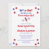 小さな花火 アメリカン 性別発表 招待状 (正面)