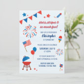 小さな花火 7月4日 誕生日招待状 招待状 (スタンド正面)