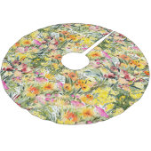 小さな花畑：明るい水色。 ブラッシュドポリエステルツリースカート (アングル)