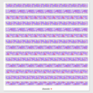 小さな花紫色の狭縁どい シール