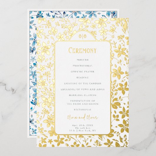 小さな花結婚式 プログラム (正面/裏面)