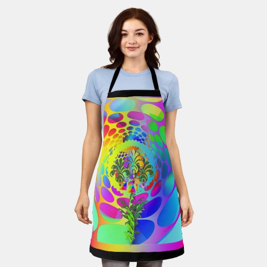 小さな花 エプロン (着用した状態)