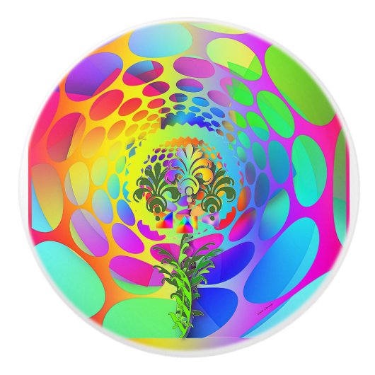 小さな花 セラミックノブ (正面)